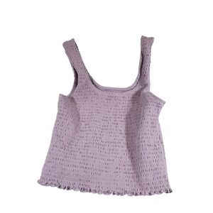 Hollister Smocked Cropped Tank Top Lavender‎ Purple Size Medium